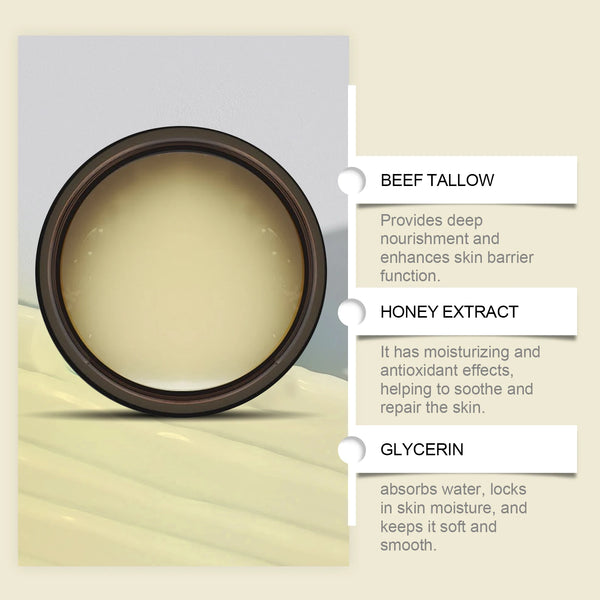 Beef Tallow Honey Balm; Whipped